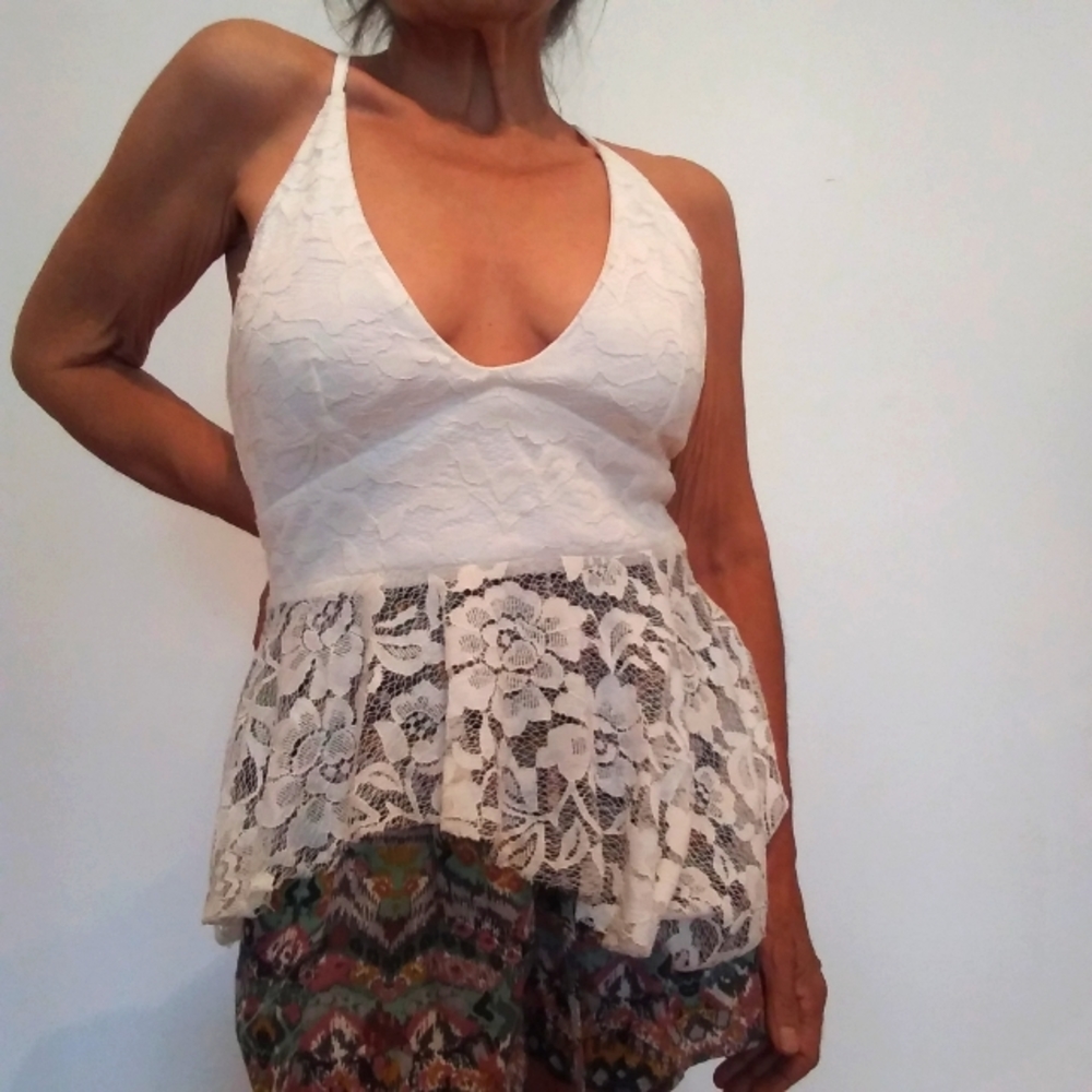 White lace summer top